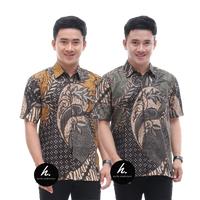 Gambar Baju Batik Pria Kemeja Lengan Pendek Seragam Kerja Terbaru BU003 - Kuning, XXL dari Batik Haryono Store undefined 1 Tokopedia