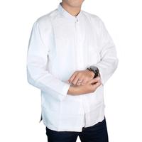 Gambar Baju Koko Kombinasi Hitam Putih Katun Hitam Putih / Kaos Panjang Pria Muslim Dewasa Motif Bordir Lembut Casual - KKL 71, L dari Gudang Fashion Id undefined 4 Tokopedia