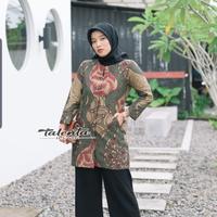 Gambar Blouse batik wanita lengan panjang lapis furing motif bunga matahari - S dari Wanti Galeri Fashion undefined 1 Tokopedia