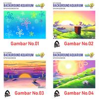 Gambar Sticker Background Aquarium model Spongebob - 45x60cm dari ARUGRAPHY undefined 2 Tokopedia