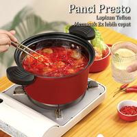 Gambar Panci Presto Teflon Melunakkan - Pressure Cooker Tutup Kaca Tebal 3.5L - Merah dari MUSTIKA HOMEWARES undefined 1 Tokopedia
