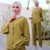 Gambar setelan wanita kekinian oni set muslim bahan rayon - Biru dari NOS official undefined 2 Tokopedia
