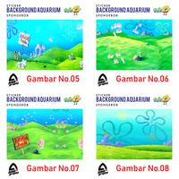 Gambar Sticker Background Aquarium model Spongebob - 45x60cm dari ARUGRAPHY undefined 3 Tokopedia