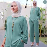 Gambar setelan wanita kekinian oni set muslim bahan rayon - Biru dari NOS official undefined 3 Tokopedia