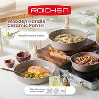 Gambar Roichen Wooden Handle - Frying Pan 28cm - Espresso Beige dari TOKEBI Official undefined 2 Tokopedia