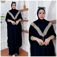 Gambar Kaftan Simple Elegan Mewah Terbaru Model Renda Sultan Bahan Rayon - Hitam dari Seneng_Fashion undefined 4 Tokopedia