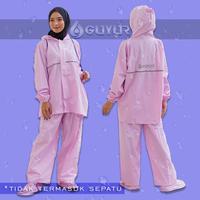 Gambar jas hujan original guyur RAINCOAT Anti Bocor Setelan Pria Wanita - Hijau Stabilo dari jas hujan undefined 4 Tokopedia