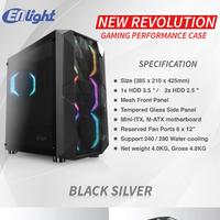 Gambar CASING ENLIGHT BLACK SILVER - mATX - NO FAN dari Prisma Komputer undefined 5 Tokopedia