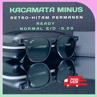 Gambar Kacamata Minus Hitam Permanen Pria Retro Kotak Anti Silau UV Original - hitam gloss, minus cylinder dari TRIPLESOPTIK undefined 4 Tokopedia