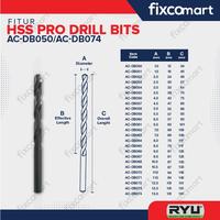 Gambar Ryu Mata Bor Besi HSS PRO 3,5 mm - 3.5 mm dari Fixcomart undefined 3 Tokopedia