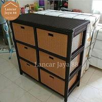 Gambar Lemari Laci 6 Rotan Sintetis - MODEL 1 dari lancar jaya rotan 88 undefined 5 Tokopedia