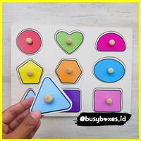 Gambar [busyboxes.id] Mainan Edukasi anak 2 tahun Puzzle Bentuk Dasar Kayu - knob 9 dari busyboxes undefined 3 Tokopedia