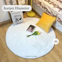 Gambar Karpet Bulu Rasfur Bundar Karpet Lantai Bulat Diameter 100cm +Antislip - Hitam, +Antislip Saja dari KRUCILS.STORE undefined 1 Tokopedia
