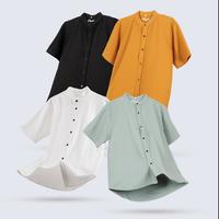Gambar Kemeja Pria Polos Katun Pique Casual Lengan Pendek Kerah Sanghai - Putih, M dari PAGESWEARS undefined 1 Tokopedia