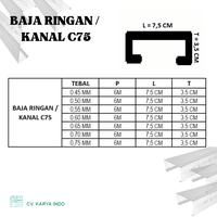 Gambar BAJA RINGAN C75 X 0,70 MM dari Karya Indo Baja undefined 3 Tokopedia