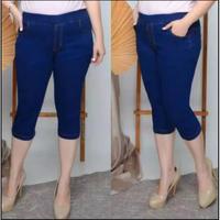 Gambar celana jeans wanita 7/8 stretch pinggang karet - Dongker, 32 dari Fatayah Shop undefined 4 Tokopedia