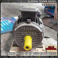 Gambar Dinamo Motor 50 HP 1400 RPM 4 POLE 3 PHASE Gulungan FULL TEMBAGA ORI dari Glodok Diesel undefined 2 Tokopedia