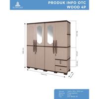Gambar Lemari Pakaian Plastik 4 pintu Lemari Baju Olymplast OTC WOOD 4P - DUSAMBILSENDIRI dari Sumber Terang PLG undefined 2 Tokopedia