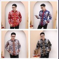 Gambar Baju Kemeja Batik Kantor Pria Lengan Panjang Motif Asmat - Merah, XXL dari Toko Batik Ferry undefined 1 Tokopedia