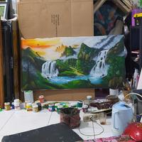 Gambar lukisan air terjun bingkai dari SANJAYA PIGURA ART undefined 5 Tokopedia