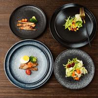 Gambar Steak Plate/Salad Plate Japanese style/Piring Datar keramik/Wall plate - blackbrown, 10 Inch dari Up photo store undefined 1 Tokopedia