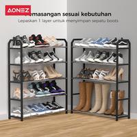 Gambar AONEZ 5 Layers Minimalis Rak Sepatu Besi Bertingkat Rak Susun Hitam dari AONEZ Official Store undefined 3 Tokopedia