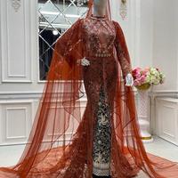 Gambar kebaya pengantin akad nikah full / baju pengantin muslimah - teracota 3, all size dari RIANTY KEBAYA undefined 2 Tokopedia