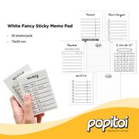Gambar White Fancy Sticky Memo Pad (50 pcs) Kertas Notepad Todo Catatan Notes Tempel P*stit P*st it Review Grid To Do Wish List Daftar Belanja - GRID dari Popitoi undefined 1 Tokopedia