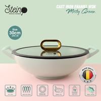 Gambar Stein Cookware Cast Iron Enamel Belgia Wok 30cm - Blue Fantasy dari amac electronic store undefined 5 Tokopedia