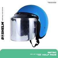 Gambar Helm Bogo Retro Kaca Injak Real Blue Helm Half Face Helm Retro SNI dari BOSHELM undefined 1 Tokopedia