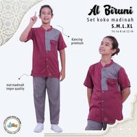Gambar Baju Koko Setelan Anak Laki Laki 7 - 14 Tahun Model Lengan Pendek - Brown Blue, M dari ASH Arseta Clothing undefined 3 Tokopedia
