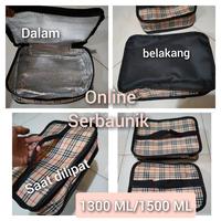 Gambar LUNCH BOX STAINLESS TAHAN PANAS DAN ANTI TUMPAH/KOTAK MAKAN 3 SEKAT 4 - TAS - 1000 ML dari ONLINE SERBAUNIK undefined 5 Tokopedia