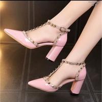 Gambar High Hels Heals Hills Sepatu Pesta Hak Chunky Fashion Cewek Premium - Merah Muda, 36 dari Amusing Home undefined 1 Tokopedia
