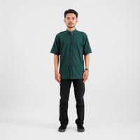 Gambar Kemeja Pria Lengan Pendek Casual Bahan Katun Pique Hijau Tua - M dari PAGESWEARS undefined 1 Tokopedia