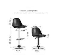 Gambar kursi barstool kursi bar kursi minibar kursi cafe minimalis hidrolik - Putih dari ISLANDSTOREE undefined 4 Tokopedia