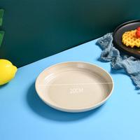 Gambar Piring Makan Bulat Wadah Tempat Makanan Round Plate Bahan Jerami - 20CM - BIRU dari Aven Indonesia undefined 4 Tokopedia
