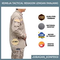 Gambar BAJU KEMEJA TACTICAL LAPANGAN PDL OUTDOOR HEXAGON LENGAN PANJANG - Hitam, XL dari Juko Store undefined 4 Tokopedia