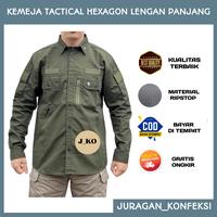 Gambar BAJU KEMEJA TACTICAL LAPANGAN PDL OUTDOOR HEXAGON LENGAN PANJANG - Hitam, XL dari Juko Store undefined 1 Tokopedia