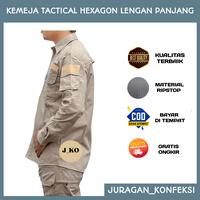 Gambar BAJU KEMEJA TACTICAL LAPANGAN PDL OUTDOOR HEXAGON LENGAN PANJANG - Hitam, XL dari Juko Store undefined 5 Tokopedia