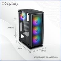 Gambar INFINITY NEBULA V4 Tempered Glass - ATX, mATX Gaming Case dari 15 COMP undefined 2 Tokopedia