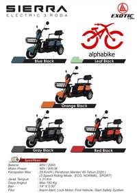 Gambar SEPEDA LISTRIK PACIFIC SIERRA RODA 3 - RED dari alphabike undefined 1 Tokopedia