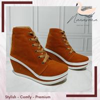 Gambar Wedges Wanita Sepatu Boots Tan Heels 8 Cm - Hitam, 40 dari Nawasena Online Store undefined 3 Tokopedia