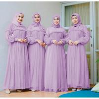 Gambar maxy evita bahan moscrepe combi tile gamis syari long dress ada size - lilac, L dari YutakaOls undefined 3 Tokopedia