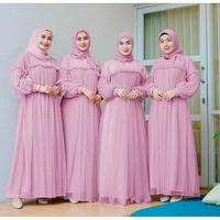 Gambar maxy evita bahan moscrepe combi tile gamis syari long dress ada size - lilac, L dari YutakaOls undefined 2 Tokopedia