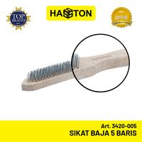Gambar Hasston Sikat 5 Baris / Sikat Baja - Kawat Gagang Kayu (3420-005) dari Hasston Tools undefined 3 Tokopedia