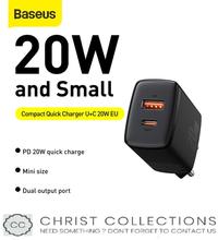 Gambar BASEUS KEPALA CHARGER FAST CHARGING 20W PORT USB & TYPE C PD QC3.0 - Hitam dari ChristCollections undefined 1 Tokopedia