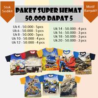 Gambar KAOS ANAK 50.000 DAPAT 5 Paket Baju Anak 1-8 tahun Kartun Superhero - Uk 4 (5 pcs), RANDOM dari Top Star Kidz undefined 1 Tokopedia