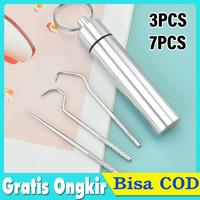 Gambar Tusuk Gigi Stainless Steel Benang Gigi Toothpick Travel Portable 7 Pcs - 7Pcs dari IDT4 undefined 1 Tokopedia