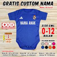 Gambar Baju Bayi custom Real Madrid GRATIS NAMA DEPAN romper jumper kaos kado - Putih Gold, S dari Custom.Aja.Yuk undefined 5 Tokopedia