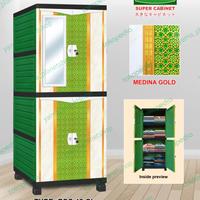 Gambar Lemari Plastico Kabinet KACA Susun 4 - MEDINA GOLD dari Planet Indah_NEW undefined 5 Tokopedia